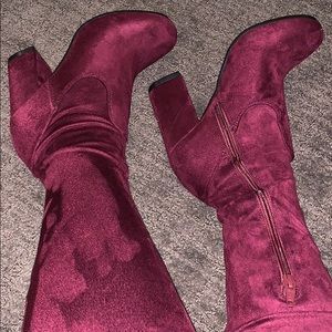 Skin tight thigh high boots